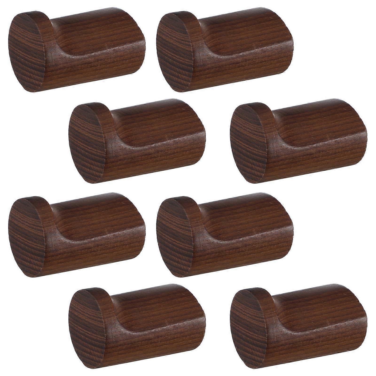 Wall Hooks 8 Pack Heavy Duty 30lbs Rustic Walnut Coat Hooks for Entryway Bathroom Bedroom