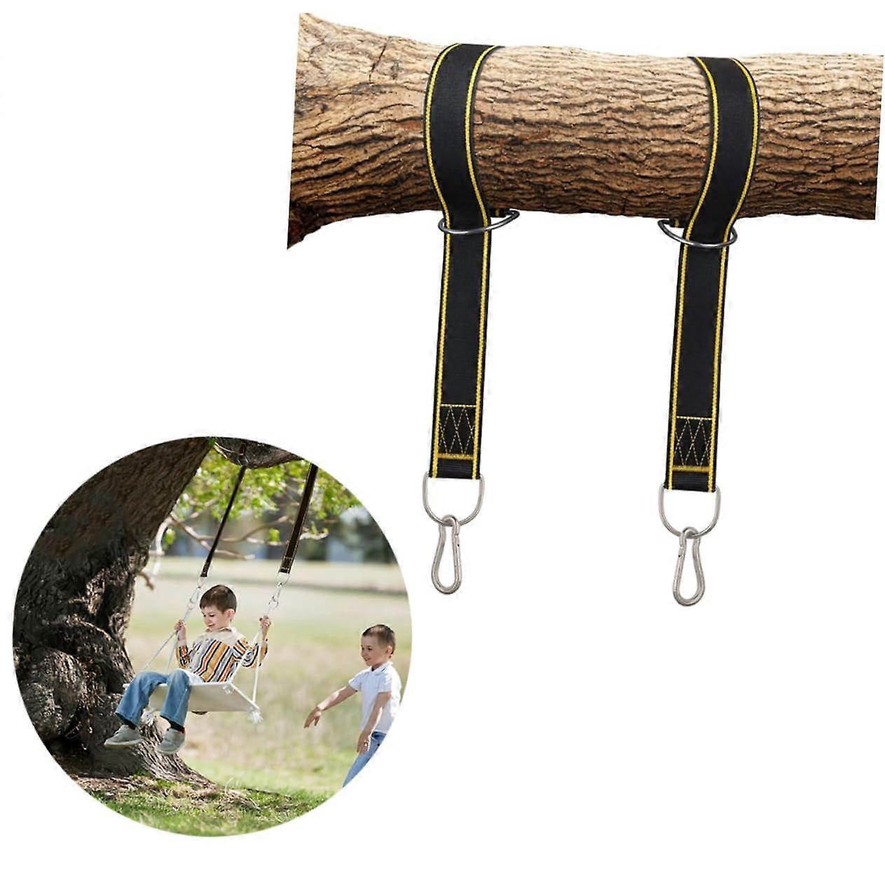 Hammock Tree Straps 2pcs 5x150cm Heavy Duty Adjustable Swing Hanging Straps for Outdoor Use Ref: 6830