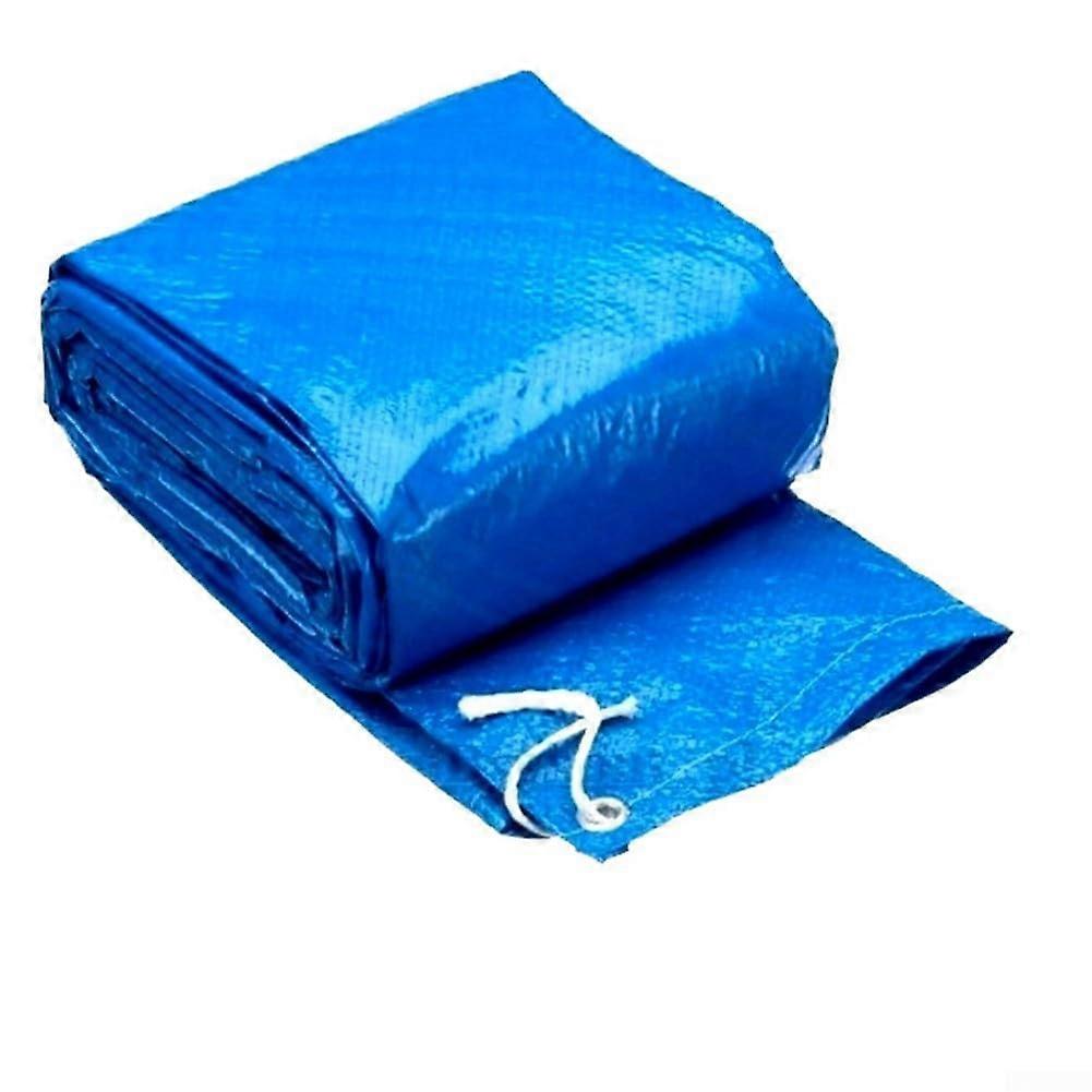 Waterproof Rectangular Pool Cover for Frame Above Ground Pools with Drawstring Dust Protection Blue 221x150cm