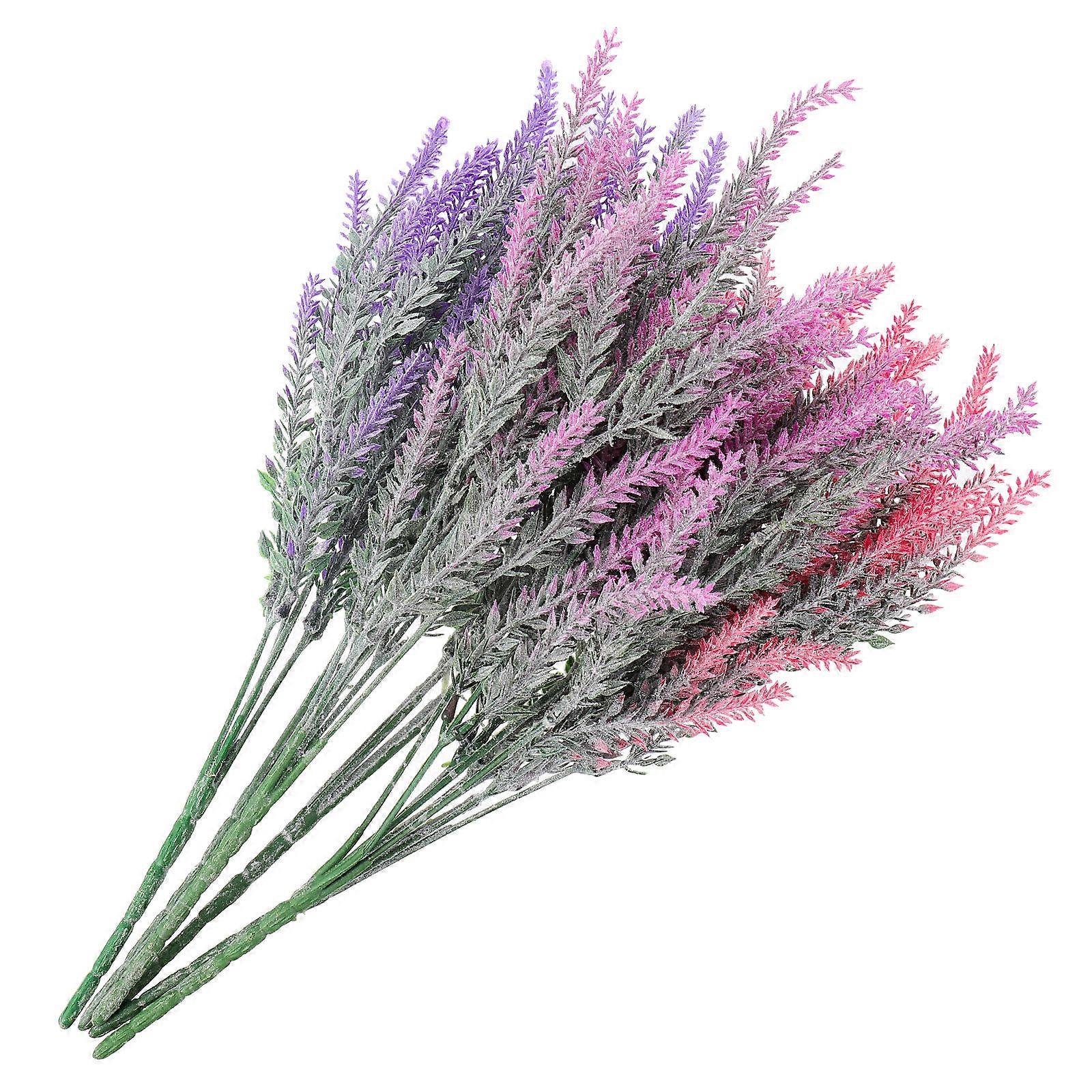 Creative Plastic Lavender Flower Simulation Decor For Home Evening Parties Assorted Color 6Pcs