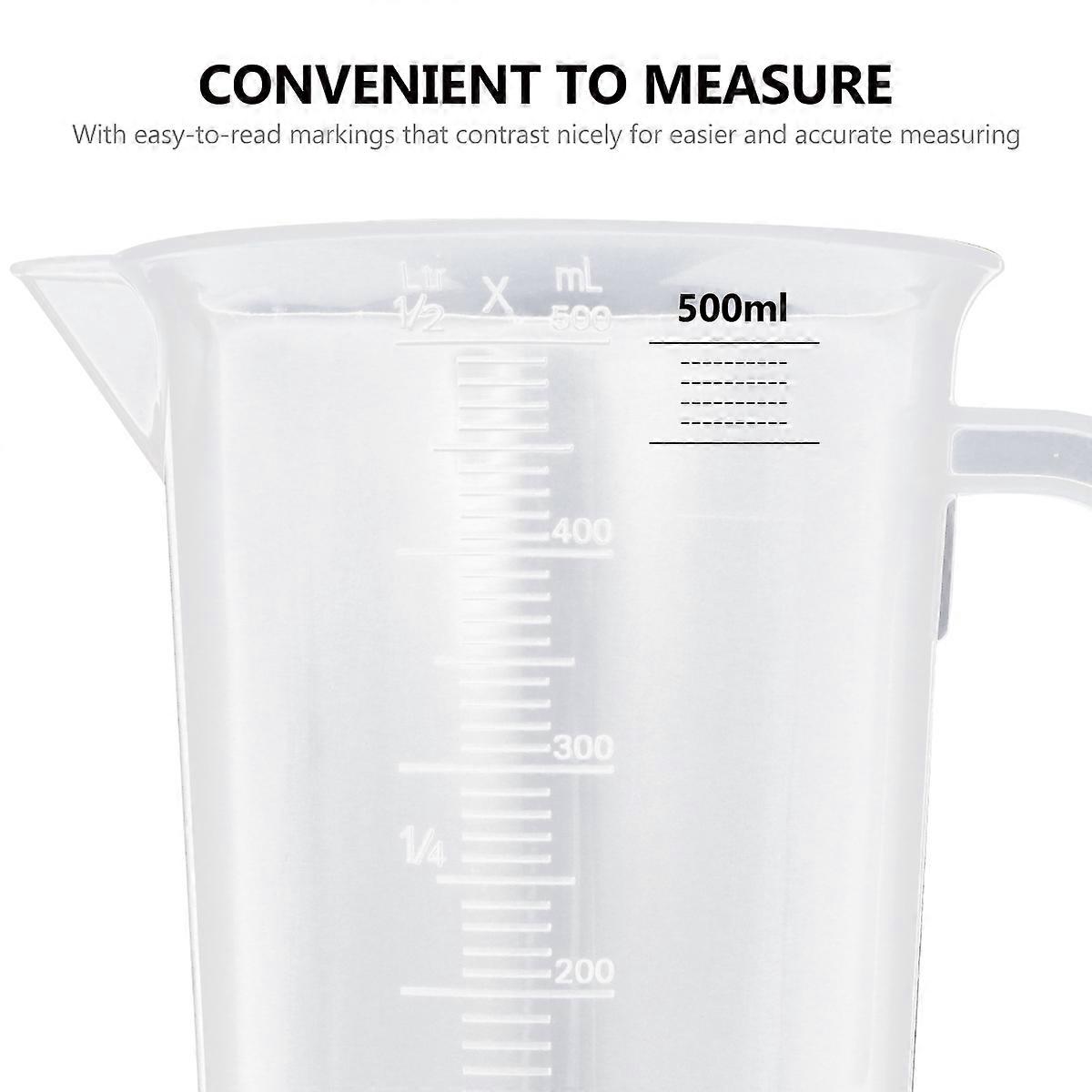 Plastic Transparent Measuring Cup Solid Measurement Cooking Baking Handle Design 14x10.5x10.5cm 4Pcs