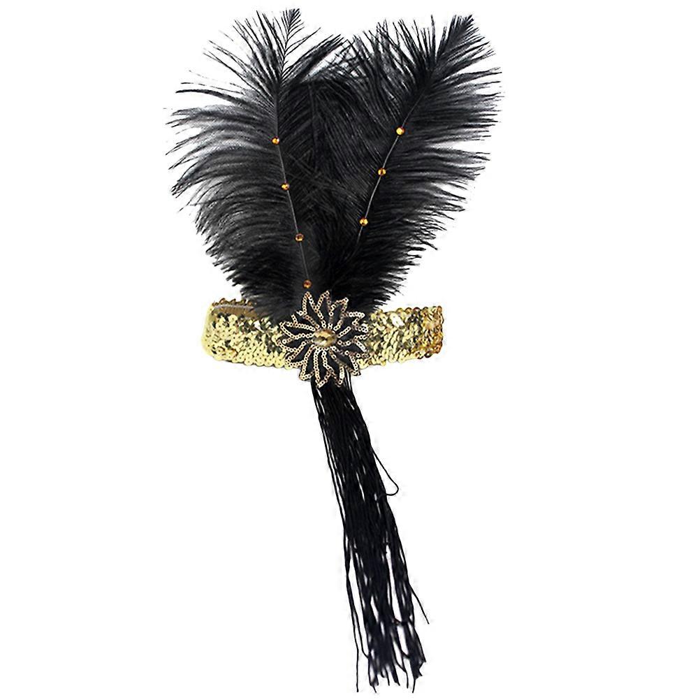 Flapper Fascinator Headband for Decor Featuring Long Tassel