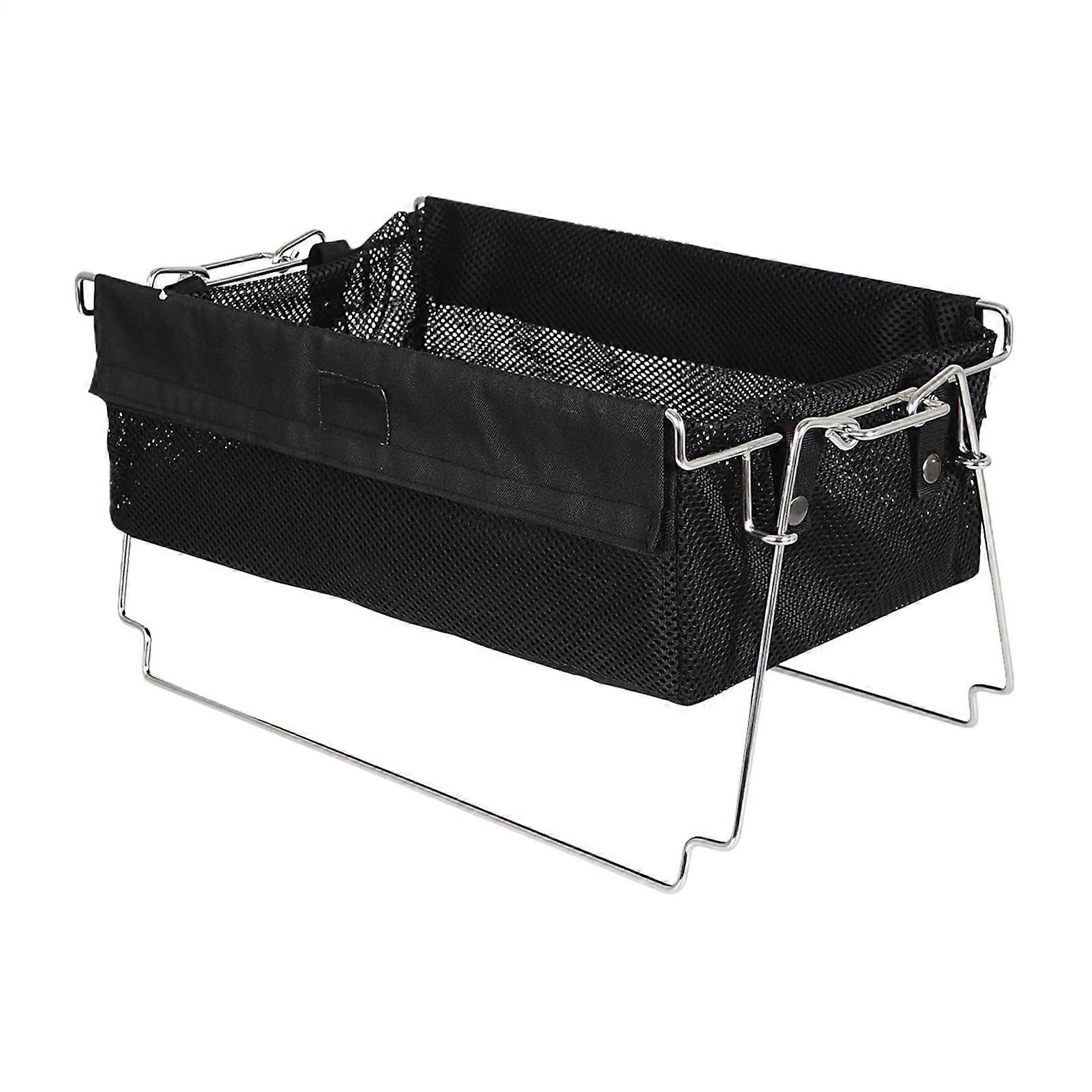 Foldable Storage Basket with Handle for Camping Picnic Beach Travel Organizer