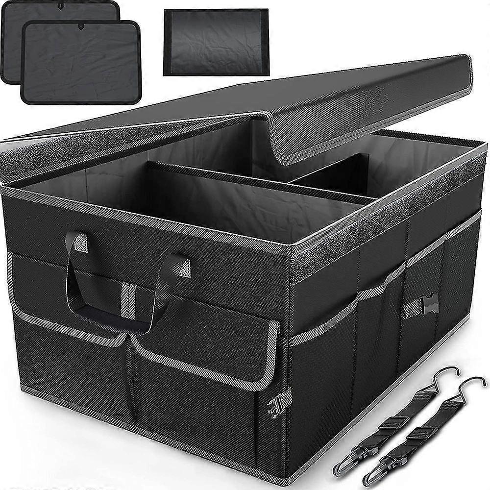 Car storage box, foldable multi-compartment SUV trunk storage box 2025