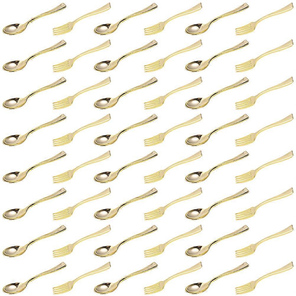 Mini and Set for Pudding with 48Pcs Golden