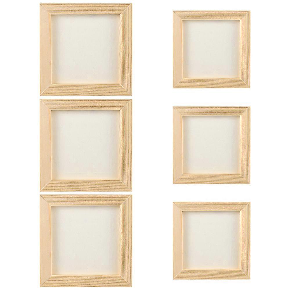 DIY Clay Blank Frame Wooden Picture Frame Set 6Pcs for Creative Use
