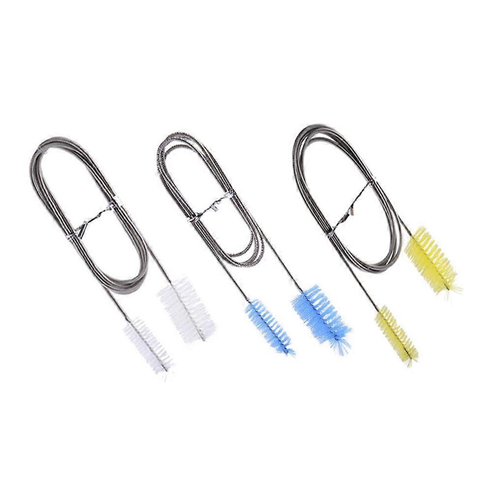 Double Ended Nylon Cleaning Brushes Fish Tank Brush Silver 1Pcs