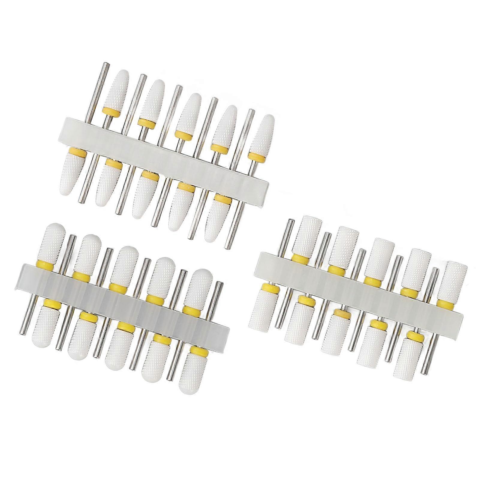 30PCS Ceramic Nail Drill Bits Set for Manicure Tools Grinding Polishing Shaping Cleaning