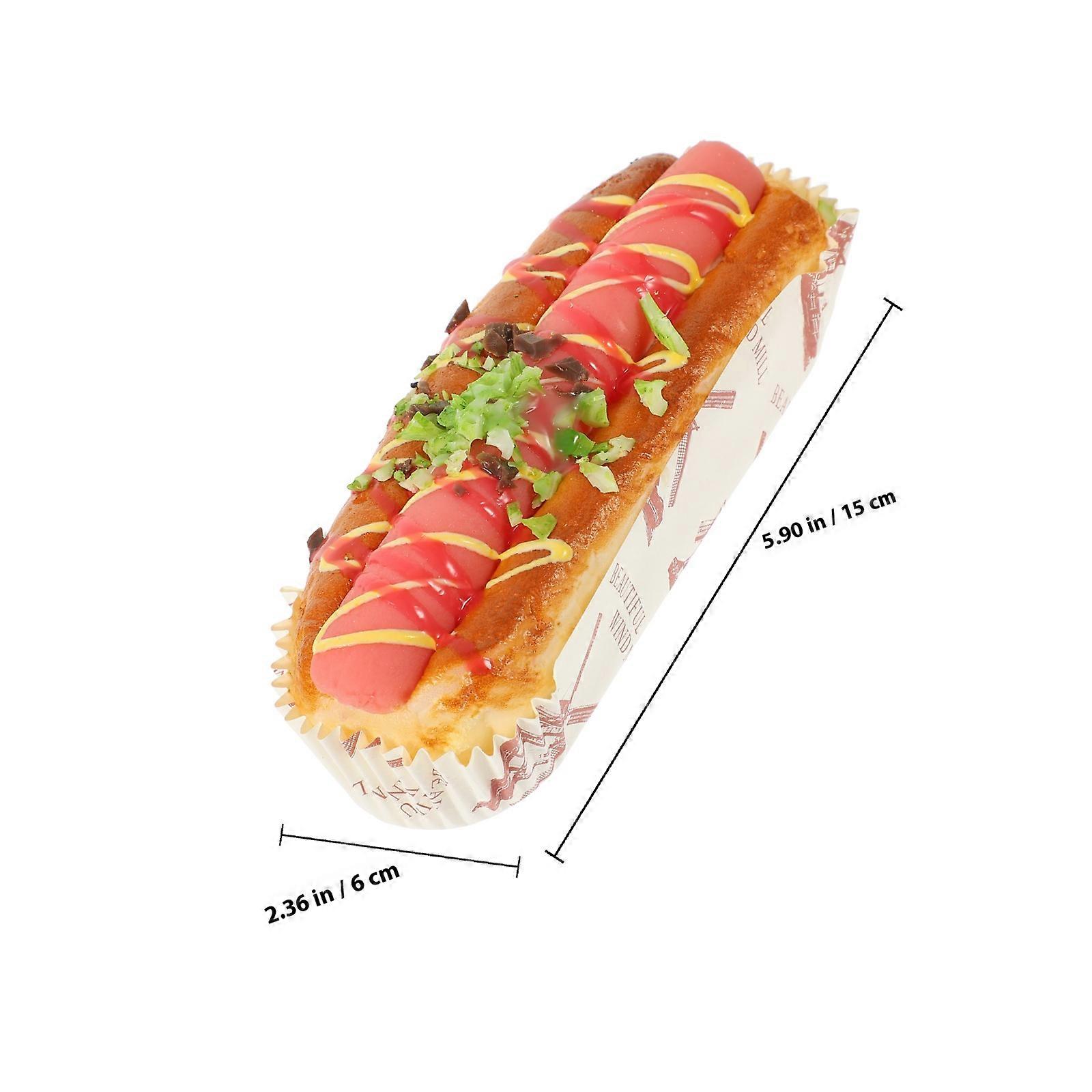 Bread Model Prop Hot Dog Simulation for Decor with Orange Color