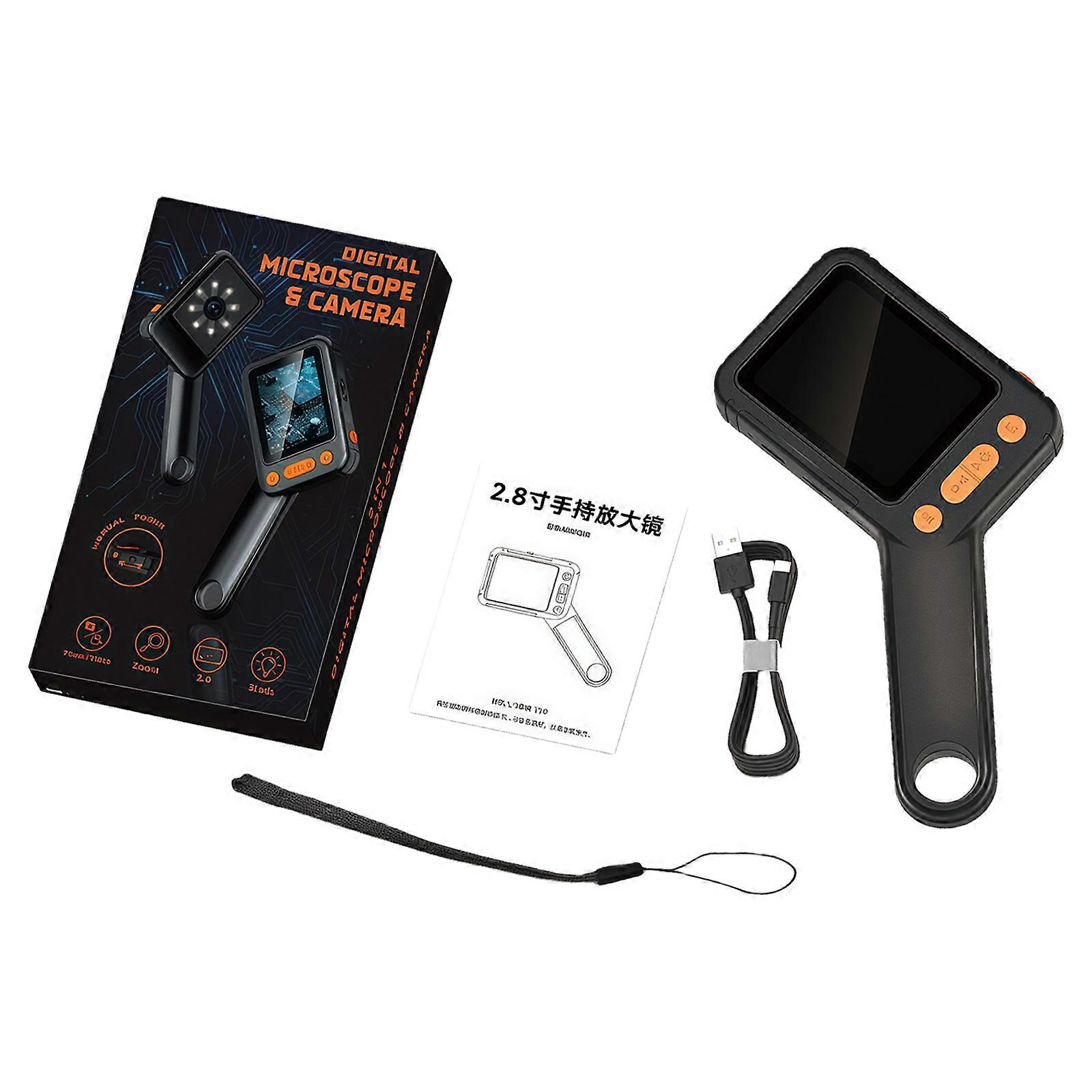 User Friendly Digital Microscope Featuring 2.8 Inch Screen 1000X Magnification LED Light Suitable for Students Beginners Multicolor