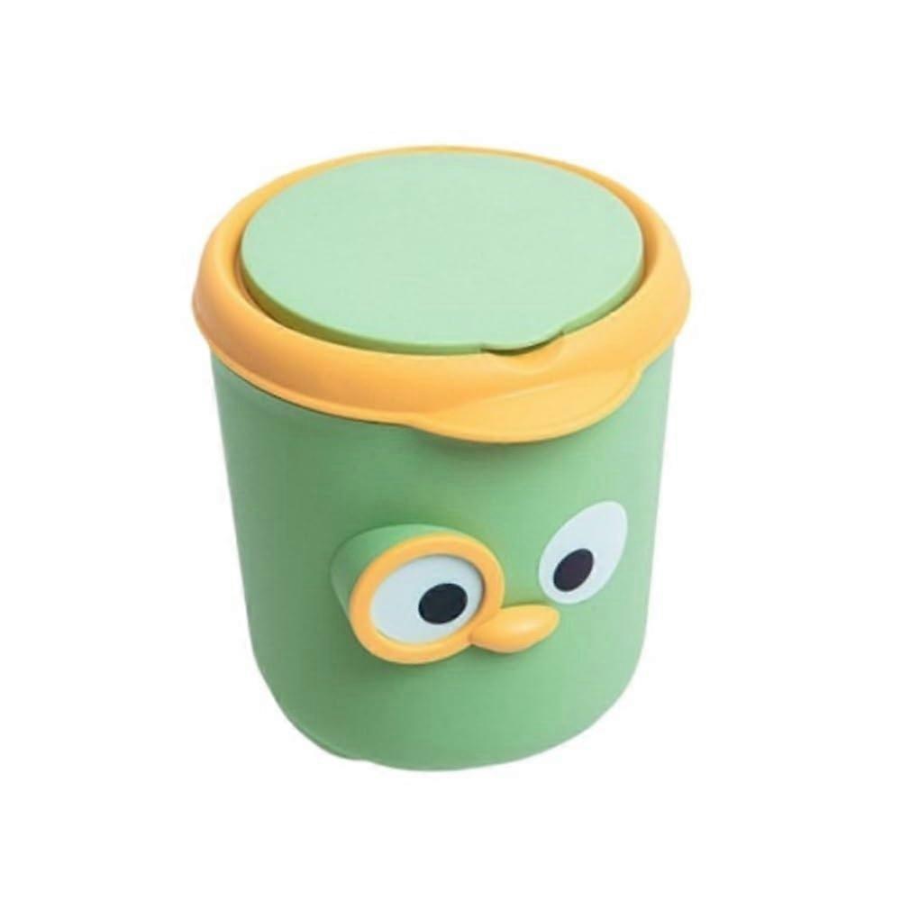 Mini Trash Can with Lid Compact Small Trash Bin for Bedroom Bedside Office Storage Green
