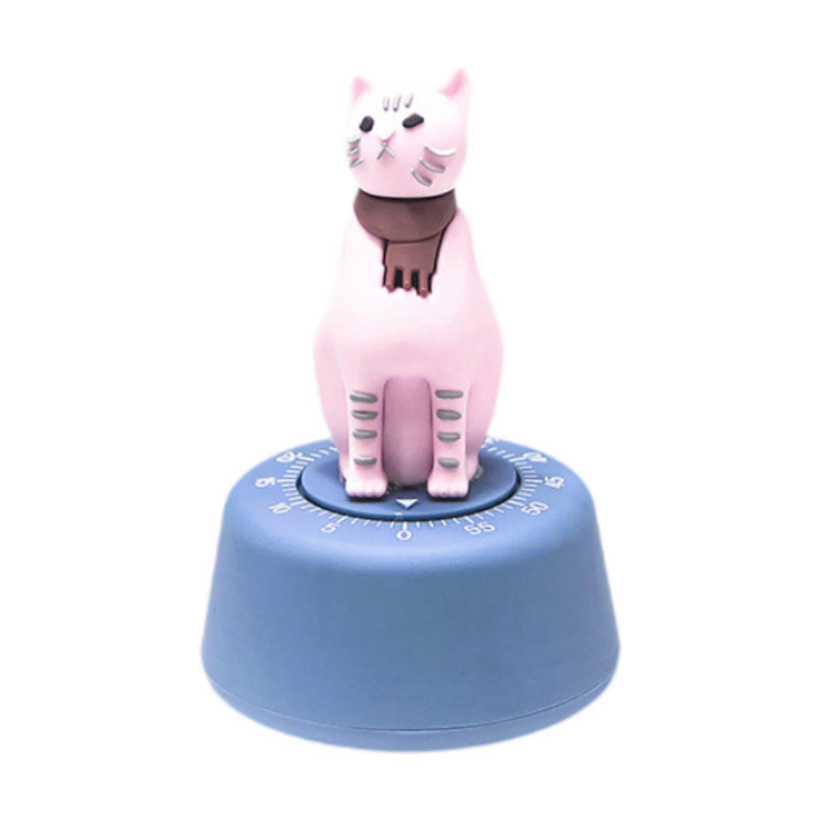 Cute Cat Kitchen Timer Mechanical Pomodoro Timer for Kids Study and Cooking Countdown Tool