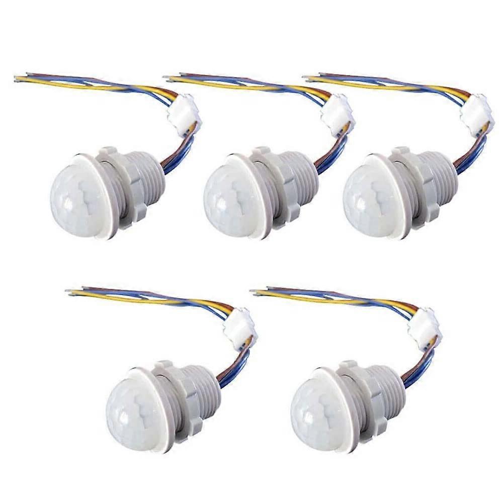 5Pcs PIR Motion Sensor Light Switch with Smart Detection for Indoor Lighting and Energy Saving