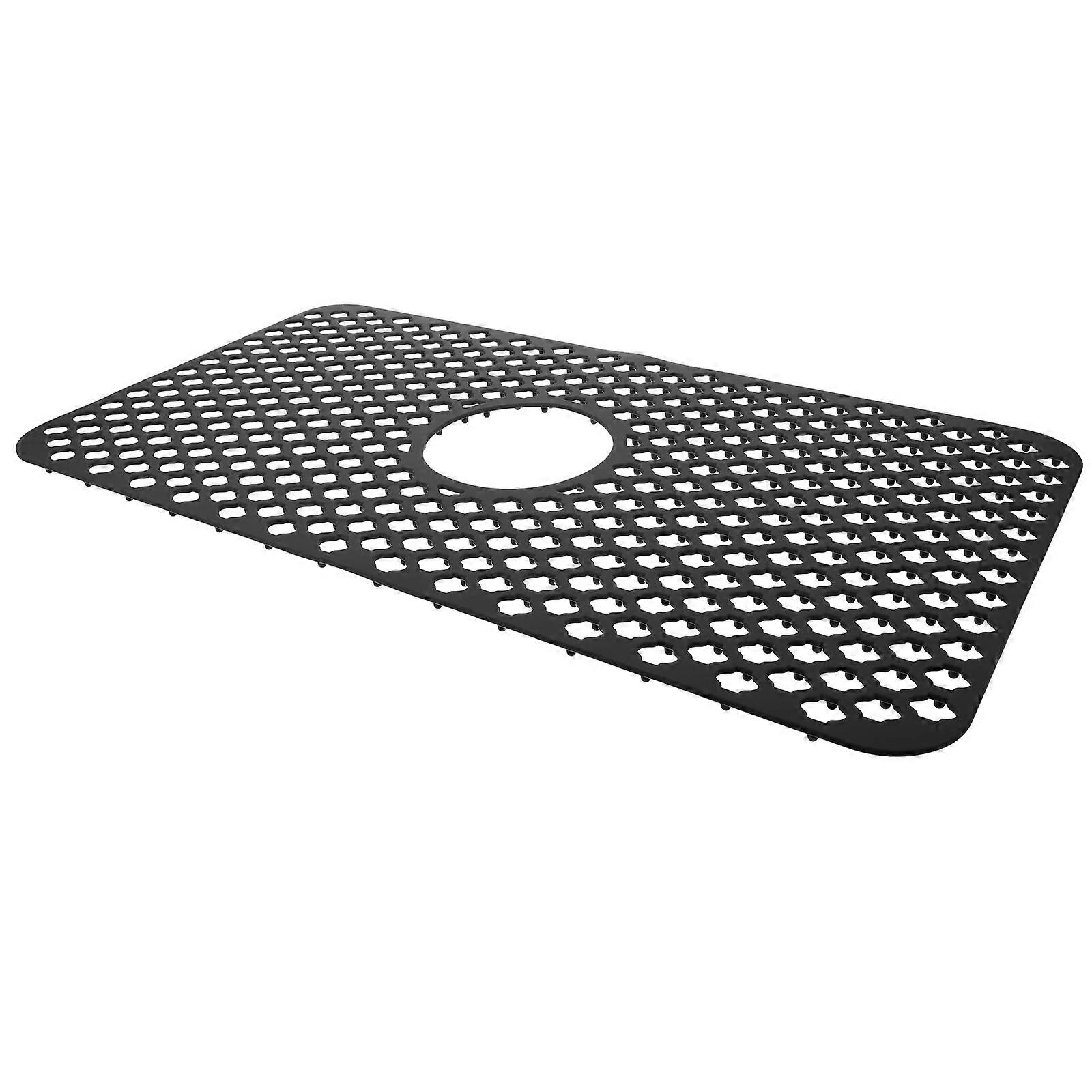 Black Kitchen Sink Protector Mat Silicone for Home Use Sink Draining Pad