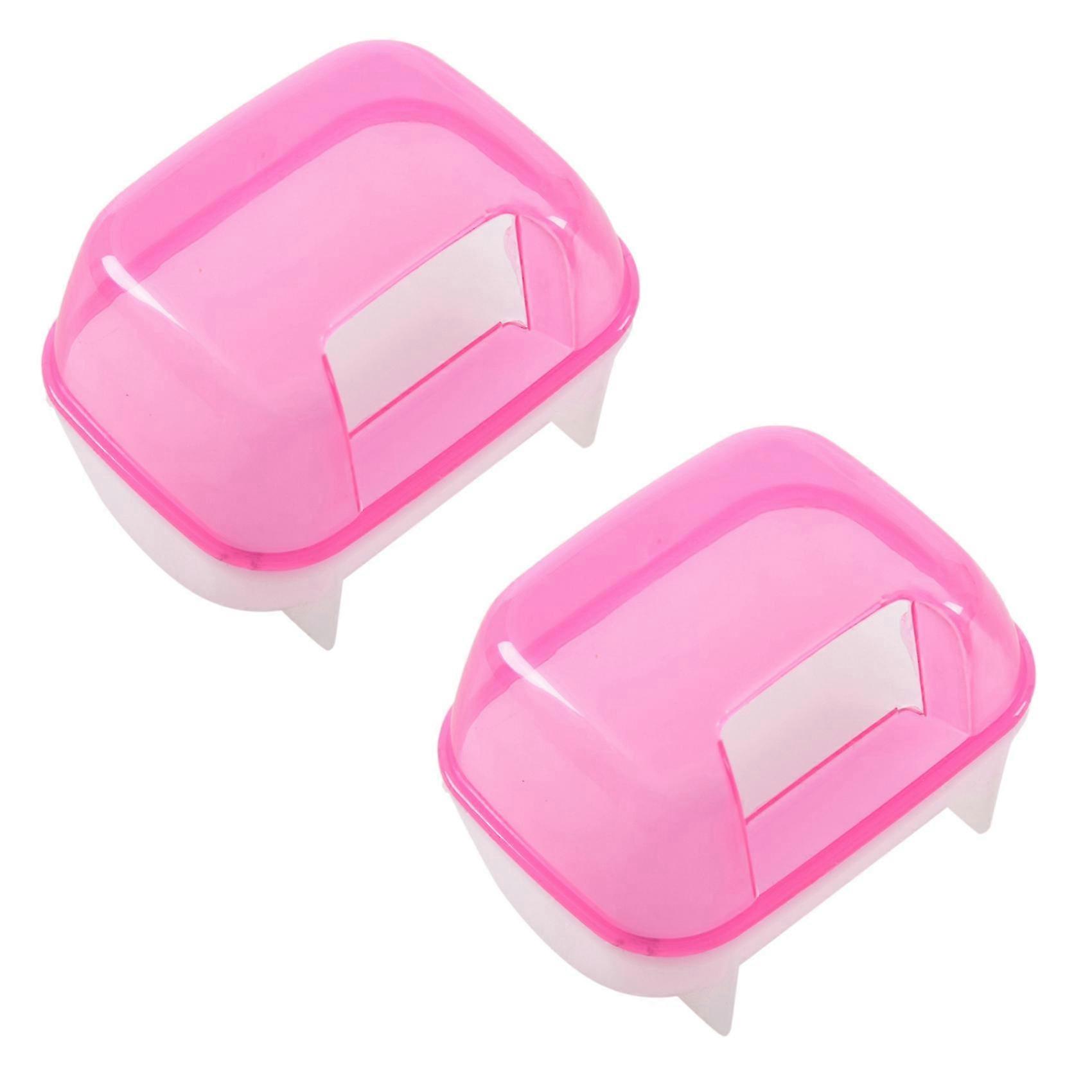 2X Pink White Small Hamsters Bathing Sand Cage Pet Bathroo