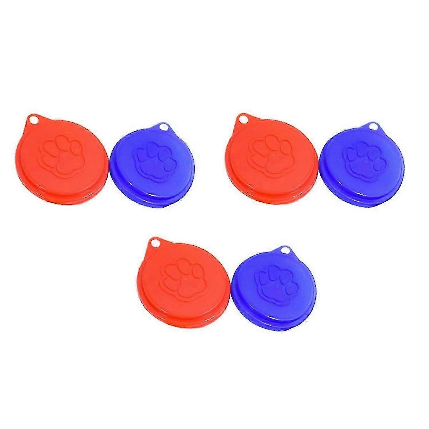 Two reusable dog food can lids, color random.