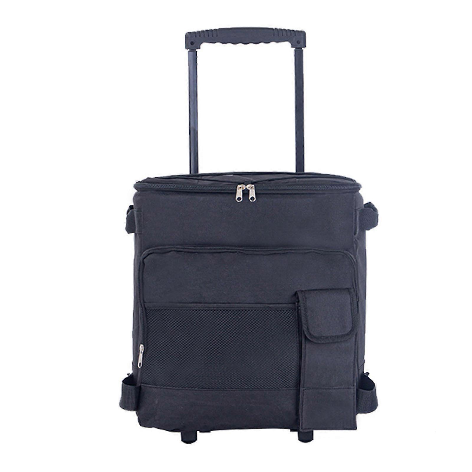 43L Wheels Pull Rod Large Cooler Multi - Zipper PP Waterproof Durable