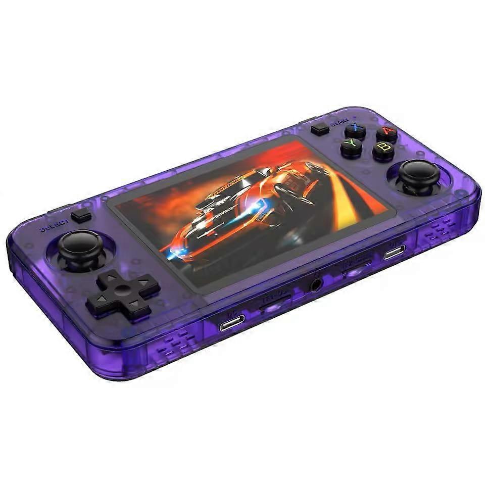 Retro Handheld Gaming Console 3.5 Inch IPS Display 64GB Linux with 15000 Games Purple
