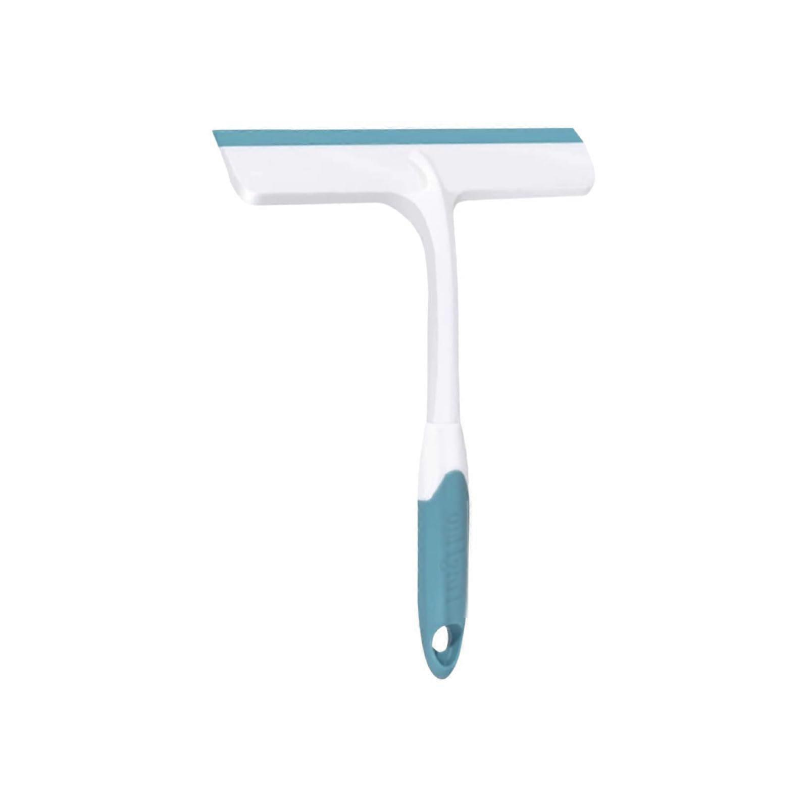 Shower Squeegee Blue Plastic Easy Clean Lightweight Bathroom Glass Cleaner 1 Pack