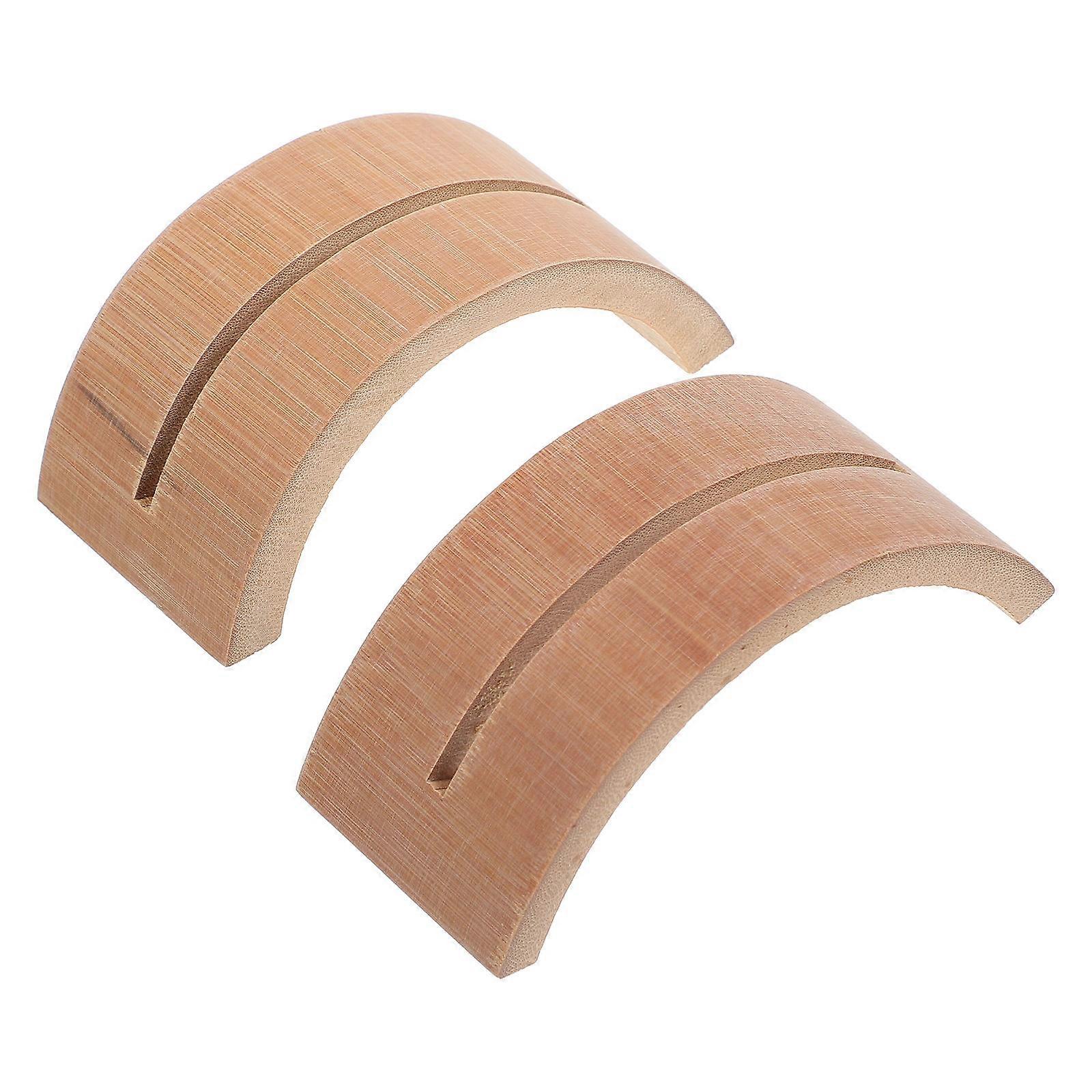 Fan Holder Semicircle Bracket Bamboo Office Storage 2Set