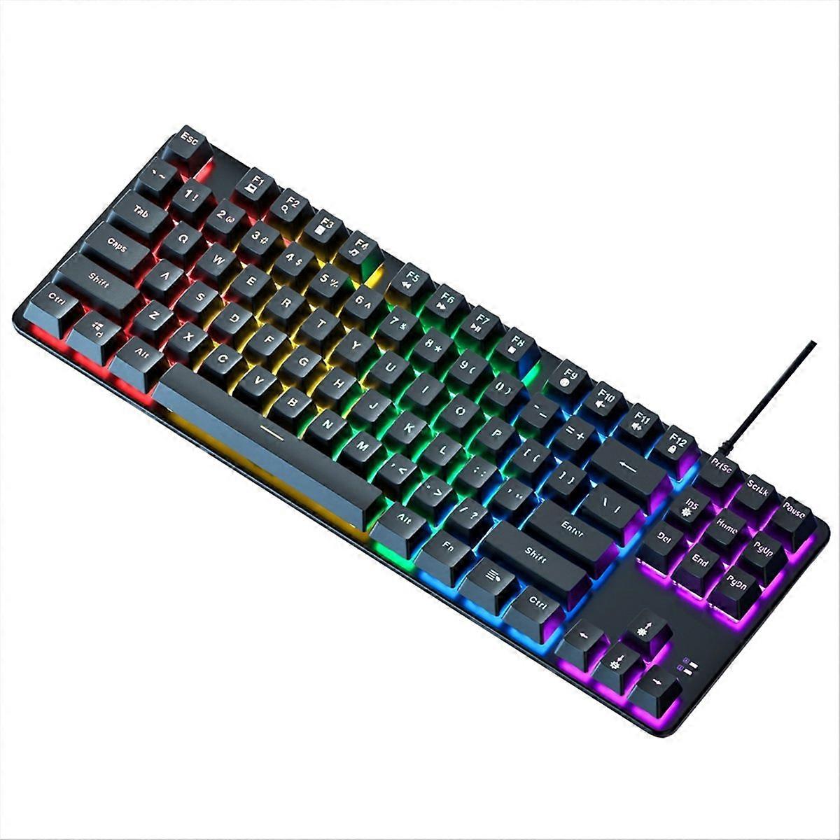 87 Key Mechanical Keyboard Green Gaming Keyboard Wired A