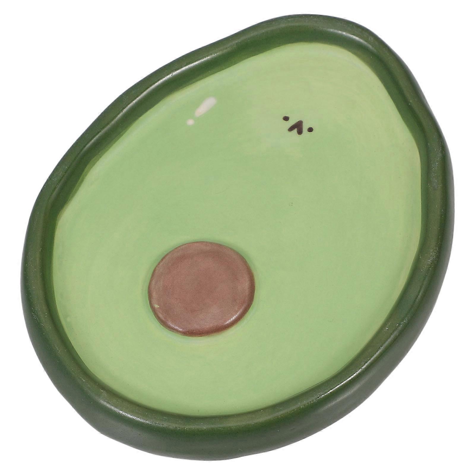 Creative Avocado Shaped Ceramic Side Plate for Condiments Multiuse