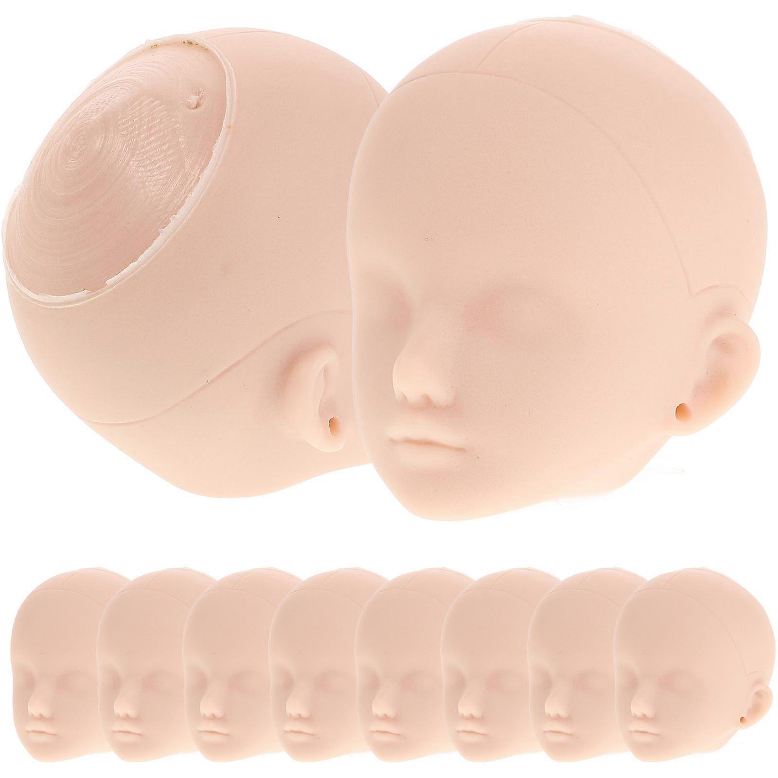 10Pcs Plastic Doll Heads for Practice Makeup DIY Doll Head Accessory