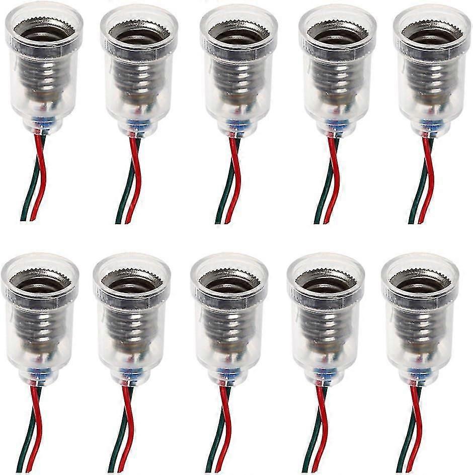 10 Pcs E10 LED Screw Mount Bulb Holder Socket with Wire for Circuit Testing