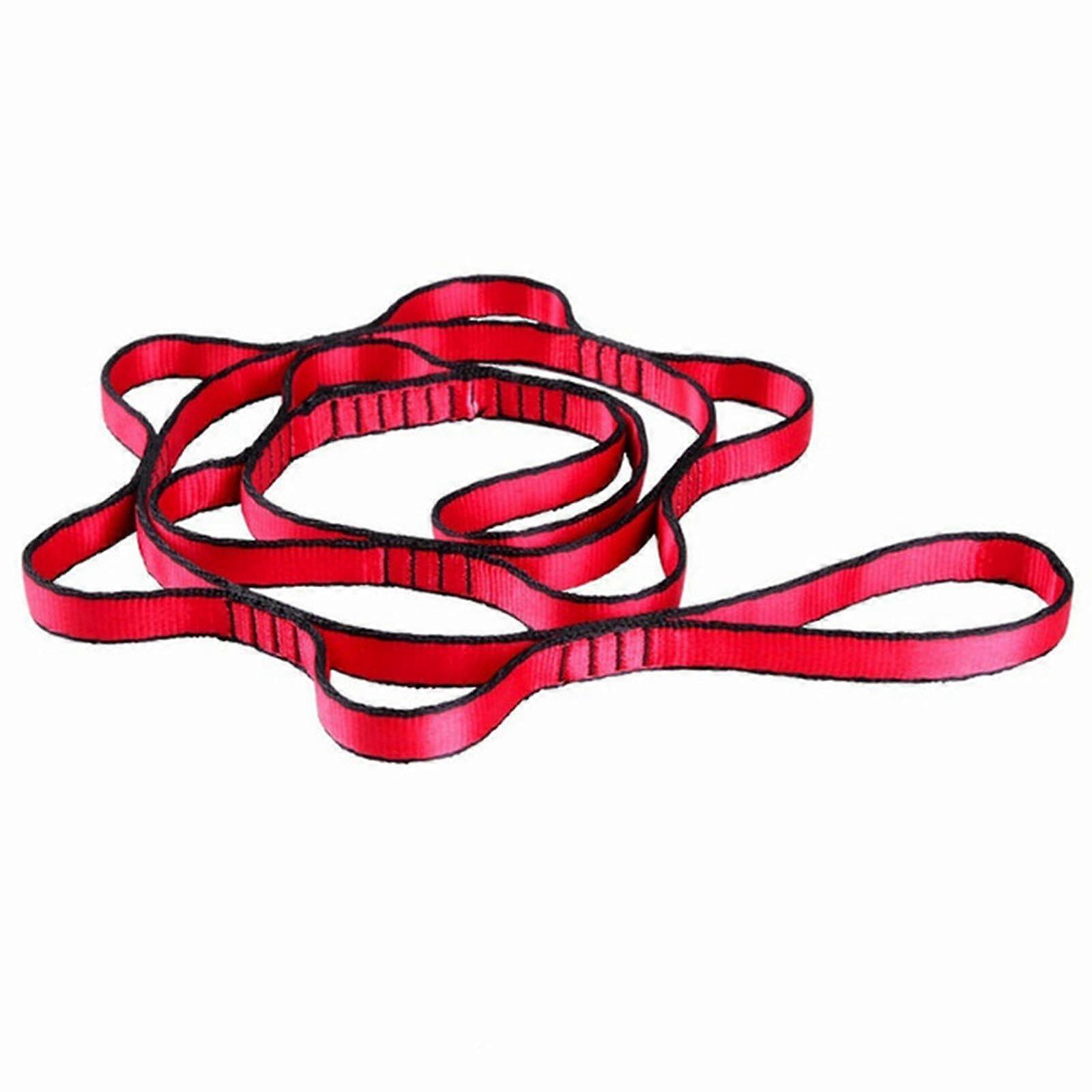 Adjustable Yoga Strap Belt for Flexibility Training, Durable Elastic Aerial Hammock Shoulder Strap Red