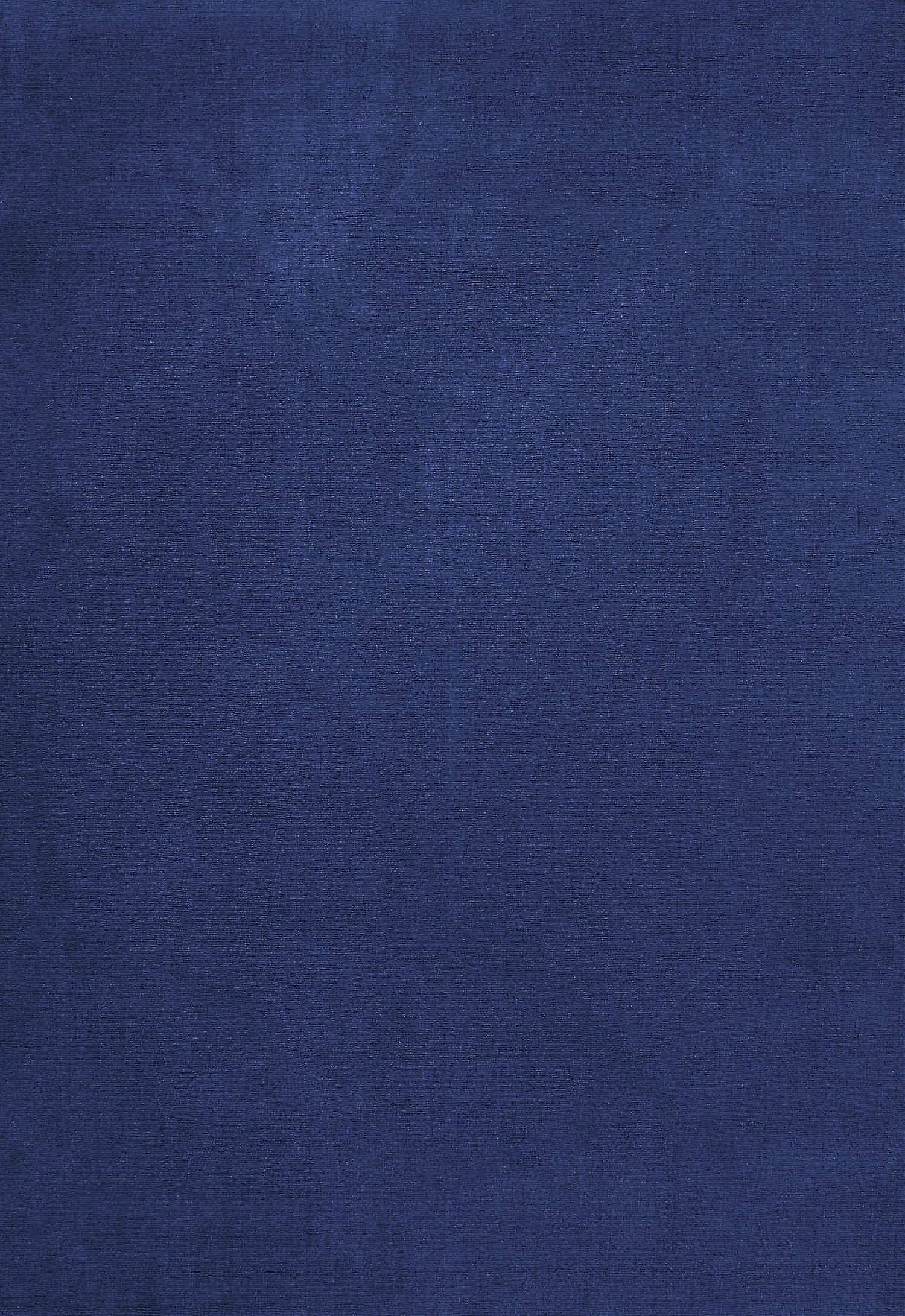 Layered Solid Wool Blue Foncé Rug