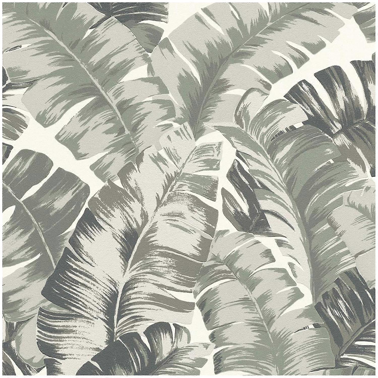 Sage Green Leaf Wallpaper
