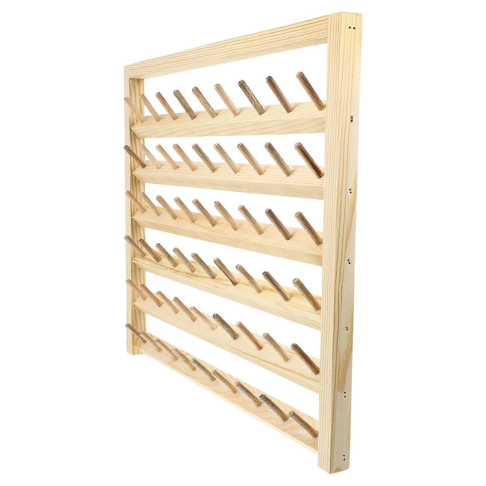 Thread Rack Wooden Sewing Thread Rack for Storage Use 54-Spool Holder