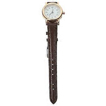 Relógio feminino pequeno, estilo simples, para uso diário, com pulseira marrom (1 conjunto).