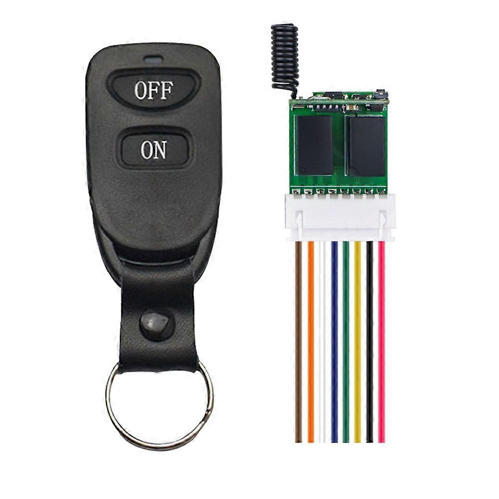 2CH Mini RC Remote Switch DC3.7V-12V Wireless Switch Relay LED Lights Remote Control Switch for Access Control 433Mhz