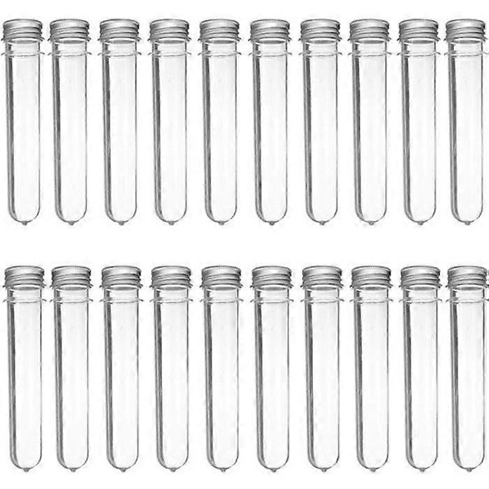 TEMPSA 20Pcs Plastic Test Tubes With Metal Cap 45ML
