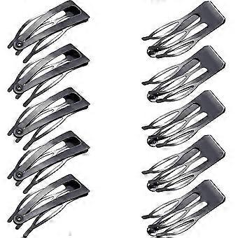 2026PING-24 stuks dubbele haarclips, metalen klikhaarclips, haarspelden voor haarstyling, salonbenodigdheden (ijzerzwart)