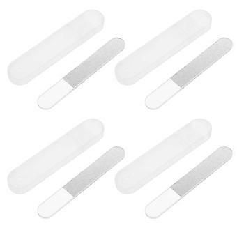 4er-Pack Nano-Glasnagelfeilen, ultra-glatte Maniküre- und Pedikürefeilen, geeignet für Naturnägel, wiederverwendbares Kristallglas-Nagelfeilen-Set