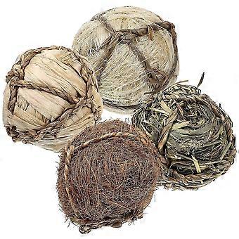16 jouets à mâcher pour petits animaux, boules naturelles à base de plantes aquatiques, idéales pour les hamsters, les cobayes et les lapins.