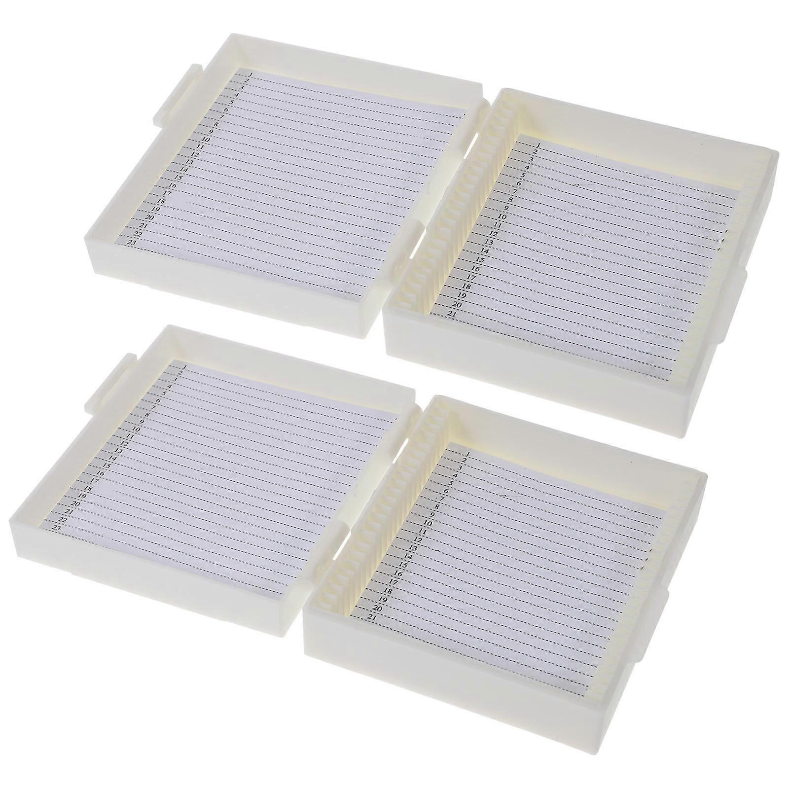 2pcs Multi Slots Microscope Slide Box Storage Holder Slide Storage Container