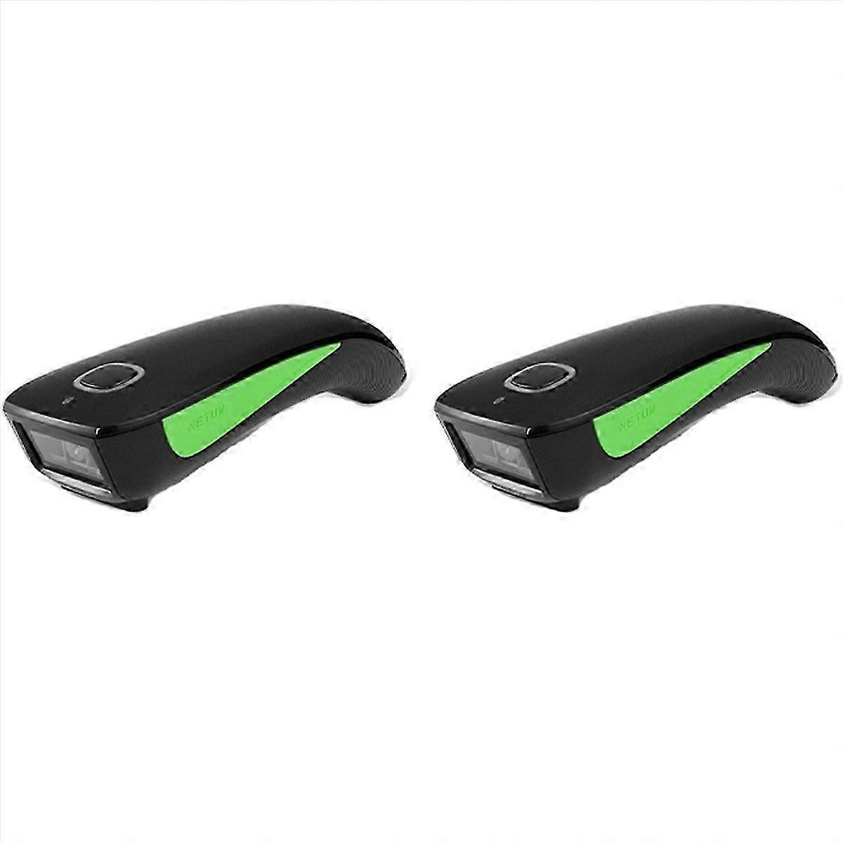 2 Pack Bluetooth Wireless 1D Barcode Scanner, Pocket QR Bar Code Reader, Compatible with CODE128, for Tobacco Garment