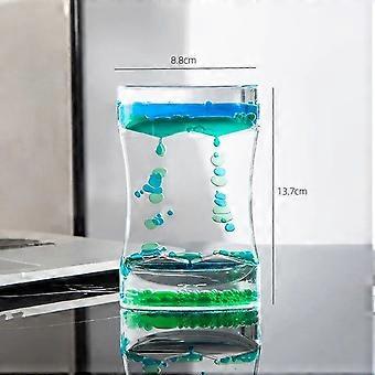 Double Colors Oil Drip Acrylic Hourglass Relaxing Desk Liquid Motion Bubble Timer Sensory Calming Stress Relief Toy Home DecorBubble Blowing Toys