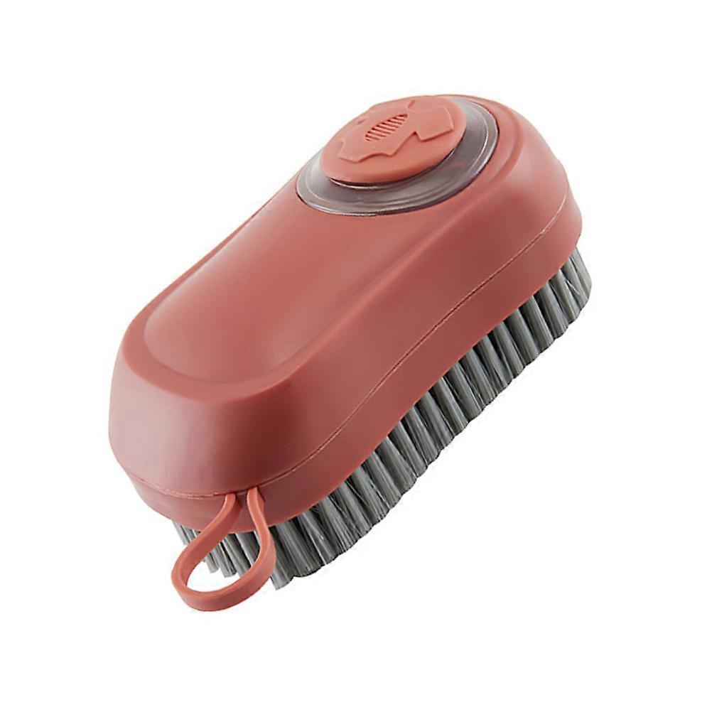 Laundry Brush Automatic Liquid Adding Brush for Cleaning Use 1Pcs Pink