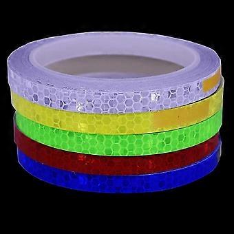 Paquete de 5 cintas reflectantes para exteriores, pegatinas de advertencia de seguridad, impermeables, para bicicletas, coches y motocicletas (5 unidades).