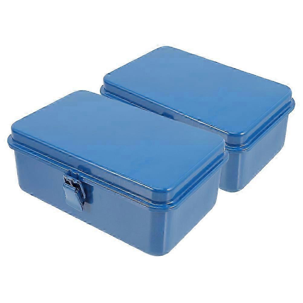 Waterproof Tool Box Organizer Rectangular Shape Multi Layer Separation For Garage And Workshop Blue 19.00X12.00X7.80CM 2Pcs