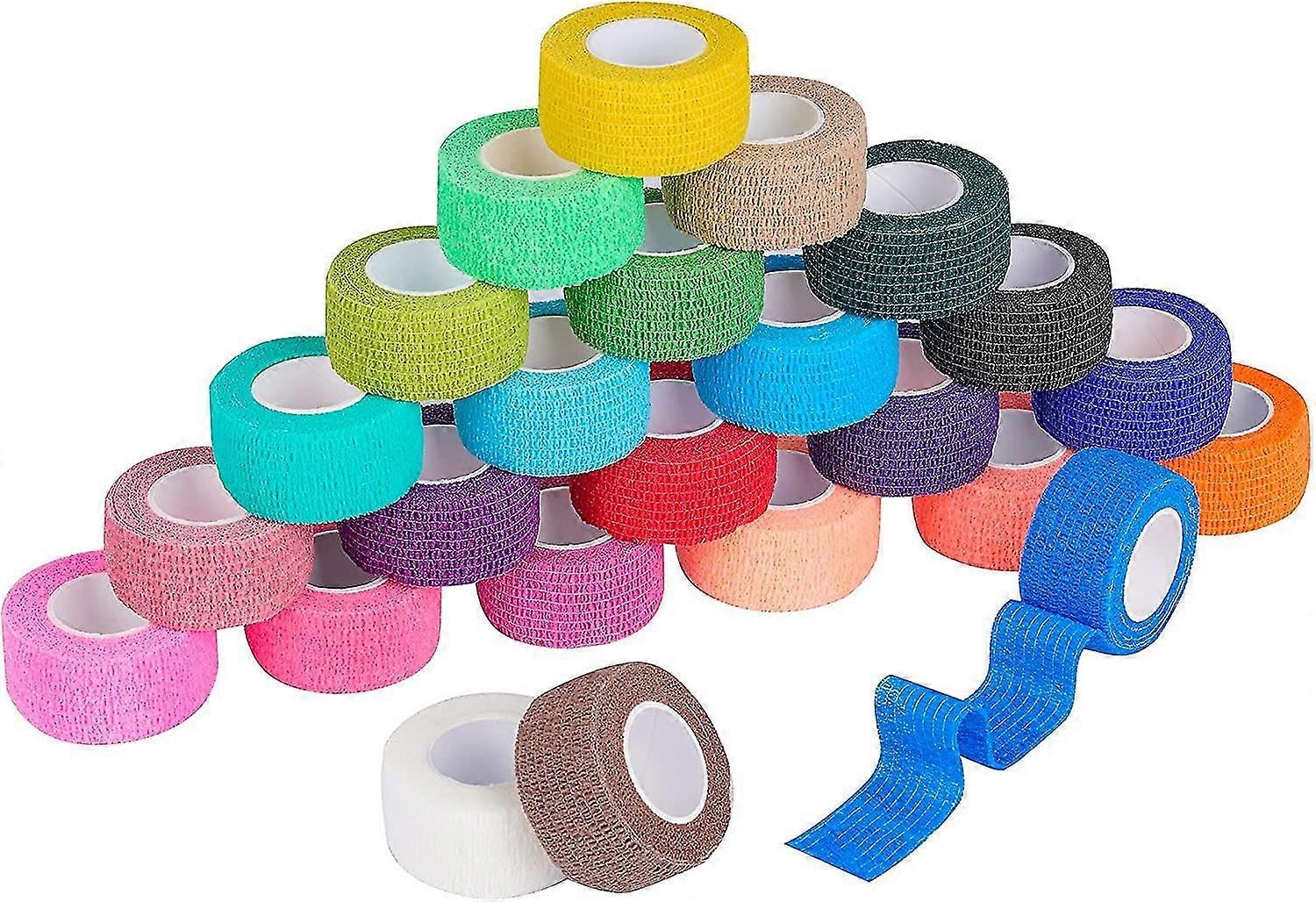 48 Pack Self Adherent Bandges Wrap Cohesive Wrap Ataduras 1 Polegadas X 5 Jardas