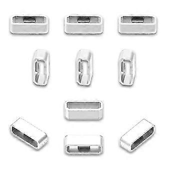 10x Anillo Fijo para Garmin-Venu 2S Banda Hebilla de Fijación de Gel de Sílice Anillo de Correa de Reloj18mmBlanco SZRH