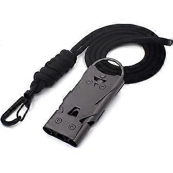 Nödvisselpipa 3 rör High Decibel Metal Whistle med snodd, vandringssignalvisselpipor, överlevnadsvisselpipa, för nödsituationer / camping / utomhusdörr