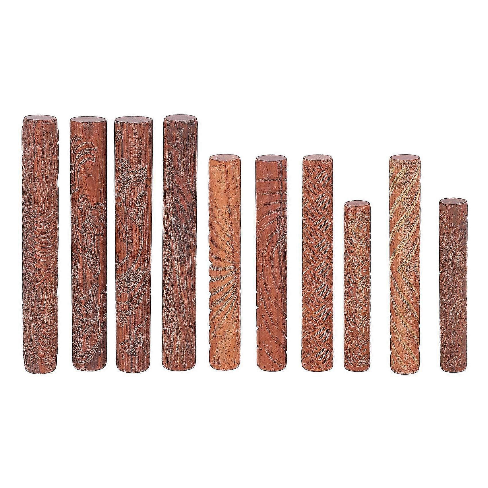 Pottery Tools,wooden Handle Rollers Clay Modeling Pattern Rollers Kit Pottery Tools Set With Assort