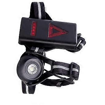 Lampe de poche LED rechargeable USB avec feu arrière d’avertissement pour coureurs de nuit (noir)