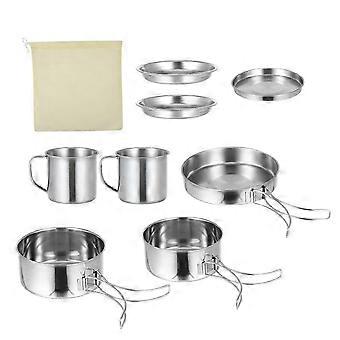 8 Pcs Camping Cookware Kit Backpacking Cooking Set Outdoor Cook Equipment Parts